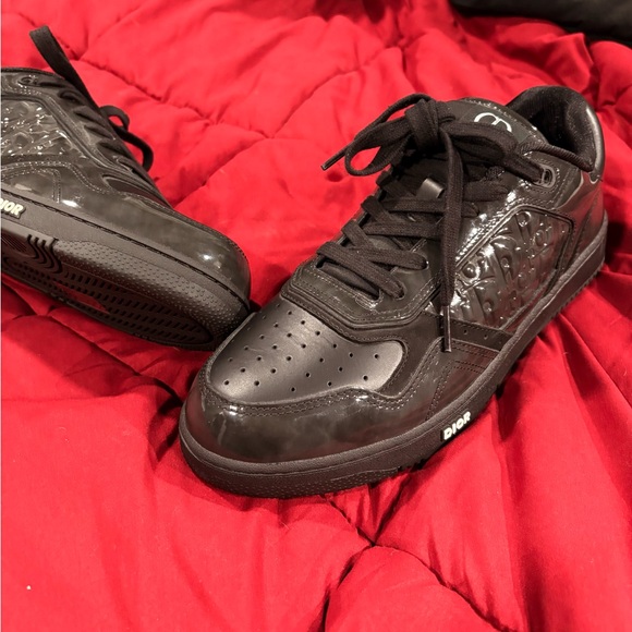 Dior Men's Glossy Black Sneakers - Picture 1 of 5